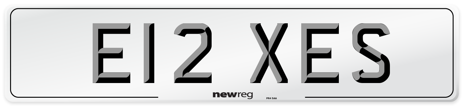E12 XES Number Plate from New Reg